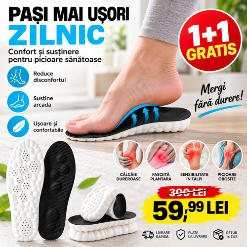 Tălpici Ortopedici ComfortStep™ 4D – 1+1 GRATIS